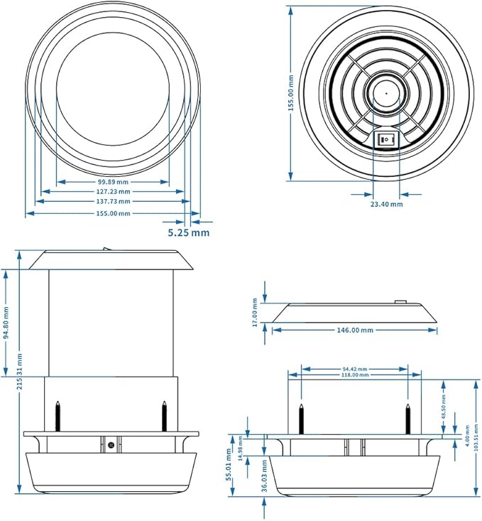 12V RV Exhaust Fan,3500R/min Roof Fan with Solar Charging ABS Caravan Ceiling Mushroom Head Vent for Homes Camper Trailer Travel Motorhome