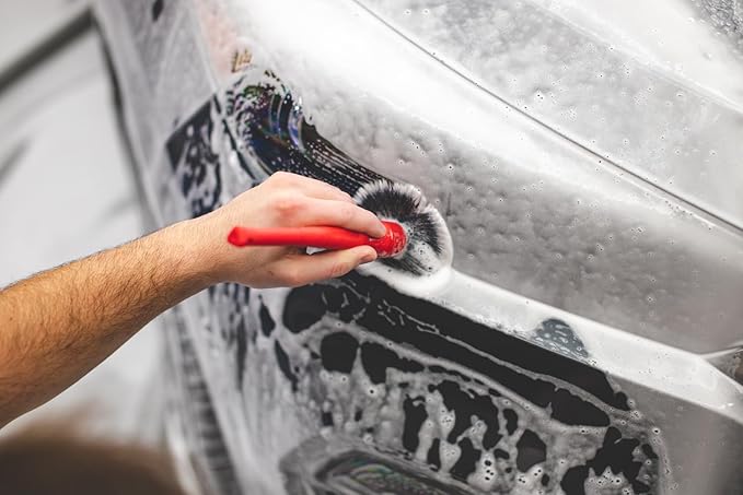 Detail Factory - TriGrip Ultra-Soft Detailing Brush Set - Scratch-Free Cleaning for Exterior, Interior Panels, Emblems, Badges, Gauges, Infotainment Screen - Octane Ectoplasm