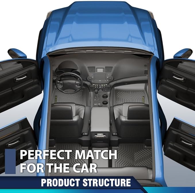 PIT66 Floor Mats Cargo Liners Compatible with Dodge Ram 2500 3500 Crew Cab 2019-2024 with 1st Row Bucket or Bench Seats 1st and 2nd Row All Weather TPE Liner Accessories