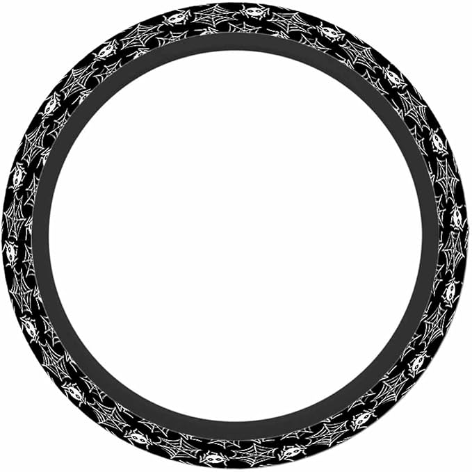 Spider Web Steering Wheel Cover Spider on The Web White Black Steering Wheel Cover for Women Men Anti-Slip Breathable Steering Wheel Protector Car Accessories