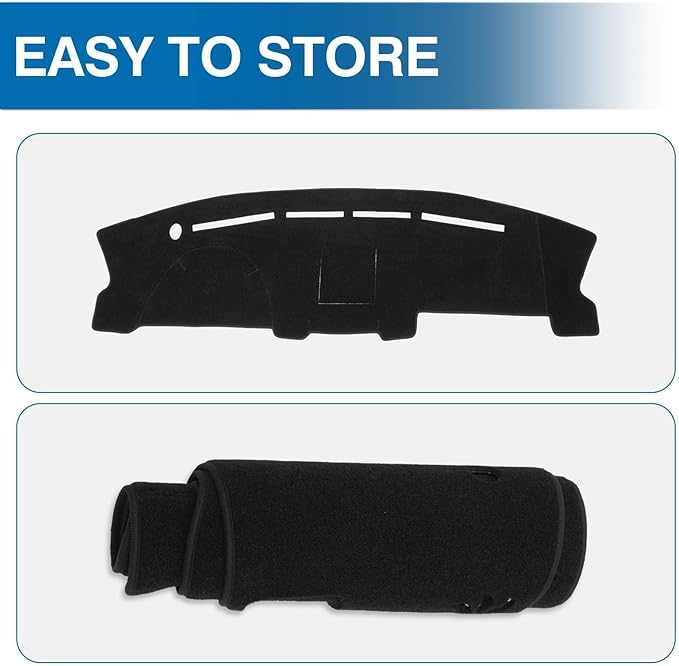 KUST Car Dash Cover for Ford F-150 2004-2006 2007 2008(XL, STX, XLT, FX4, Lariat) Left Hand Driving Polyester Dashboard Cover Non-Slip Interior Accessories for F150 Sunshade No Glare Black