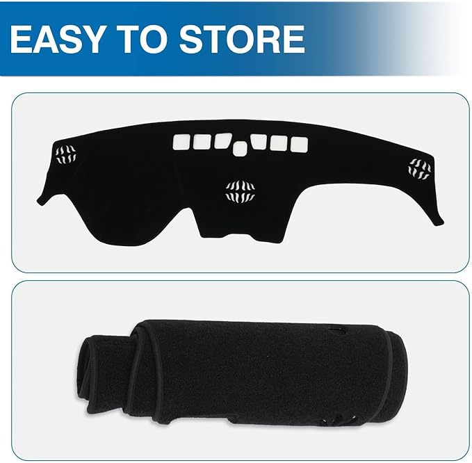 KUST Car Dash Cover for Hyundai Santa Fe 2019 2020 2021 2022 2023 Left Hand Driving Dashboard Cover Polyester Non-Slip Interior Accessories for Santa Fe Sunshade Windshield No Glare Black