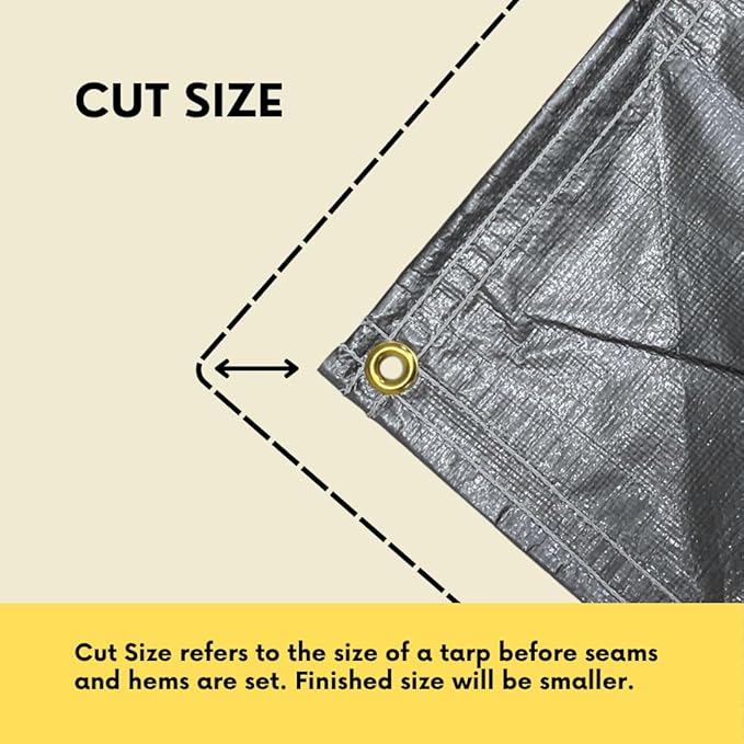 Tarps Heavy Duty Waterproof 20x35 FT, Extra Thick 12 Mil Large Tarps with Grommets and Reinforced Edges,UV Resistant,Tear&Fade Resistant, Silver/White Multipurpose Cover for Home Boats Cars Camping