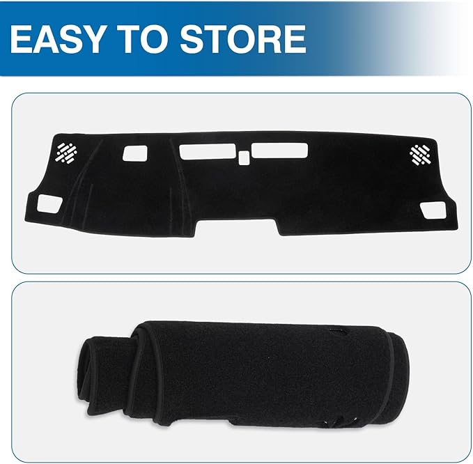 KUST Car Dash Cover for Chevy Chevrolet Colorado 2023 2024 2025 2026 Non-Slip Dashboard Cover Polyester Interior Accessories for Colorado Custom Fit Dash Mat Sunshade No Glare Black