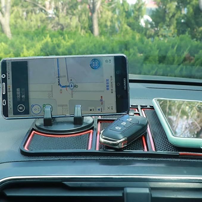 Anti-Slip Mat with Mobile Phone Holder, 2026 New Multifunction Car Anti-Slip Mat Auto Phone Holder, Extra Large Car Dash Accessories for Phone, Keys, Sunglasses (2Pcs-B)