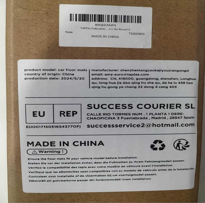 TAPTES for Tesla Model S Floor Mats 2019 2018 2017 2016 2015, Premium All Weather Anti-Slip Waterproof Floor Liners Car Interior Accessories - Compatible for Model S 2015-2019 (3 Pieces/Set)