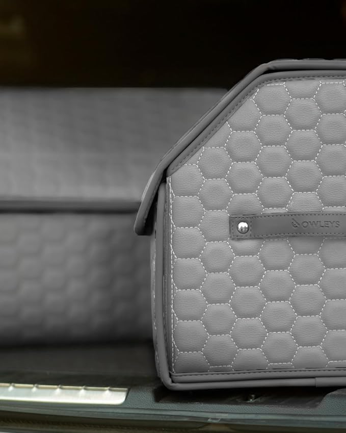 Owleys Car Tote Bundle - Trunk Organizer Set - Gray Interior Accessories (Gray 21.6" + 17.7")