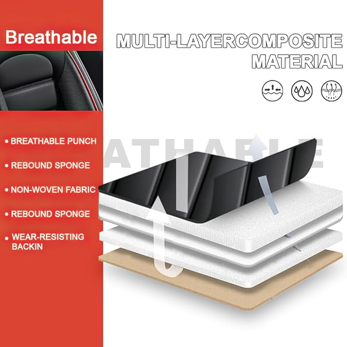 5 Seat Covers Fit for Acura Integra 2023-2026, Waterproof Premium Leather Automotive Accessories Seat Protectors Seat Cushions Wear-Resistant Car Seat Covers(Black&Red,Full Set)