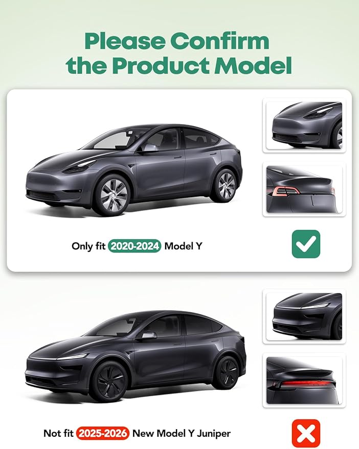 YHTAUTO Custom Fit Car Floor Mats for Tesla Model Y 2025-2020 (5-Seat), Not for Juniper, 1st & 2nd Row All Weather TPE Car Mats Carpet Liners, Anti-Slip Waterproof, Automatic Front Rear Mats for Car