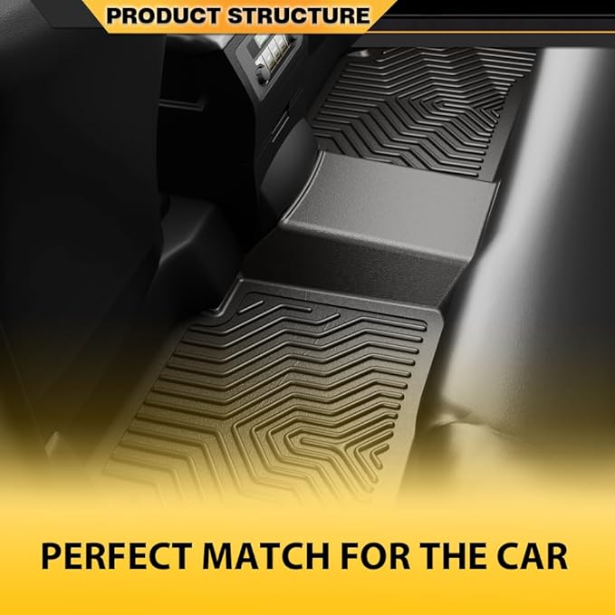 TPE Floor Mats Cargo Liners 3PCS, Compatible with Toyota Tacoma Double Cab 2016-2023, Floor Liners Interior Accessories All Weather Full Cover Protection