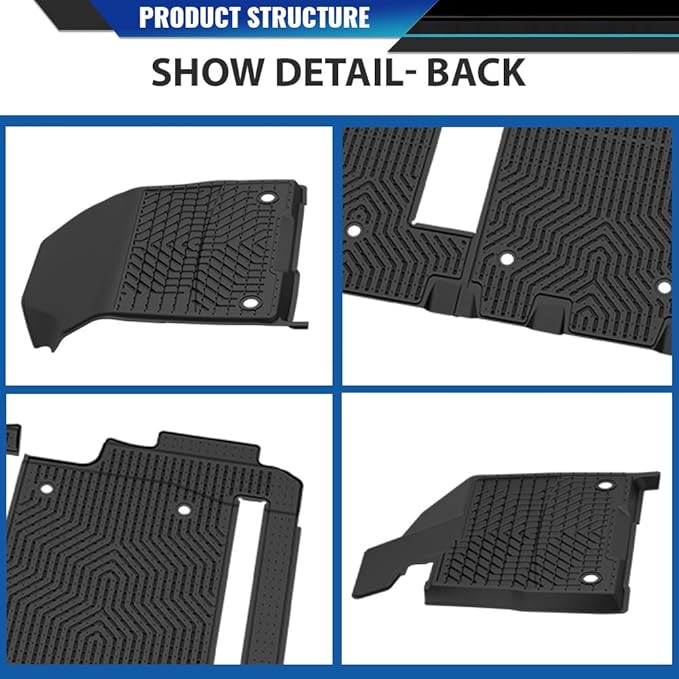 DOTCOM TPE Floor Mats Fit Toyota Sienna 2021-2025 (Only for 8 Seat),All Weather Custom Fit Full Cover Protection 1st & 2nd & 3rd Row Truck Mats Cargo Liner Accessories,alfombras para carro 3PCS