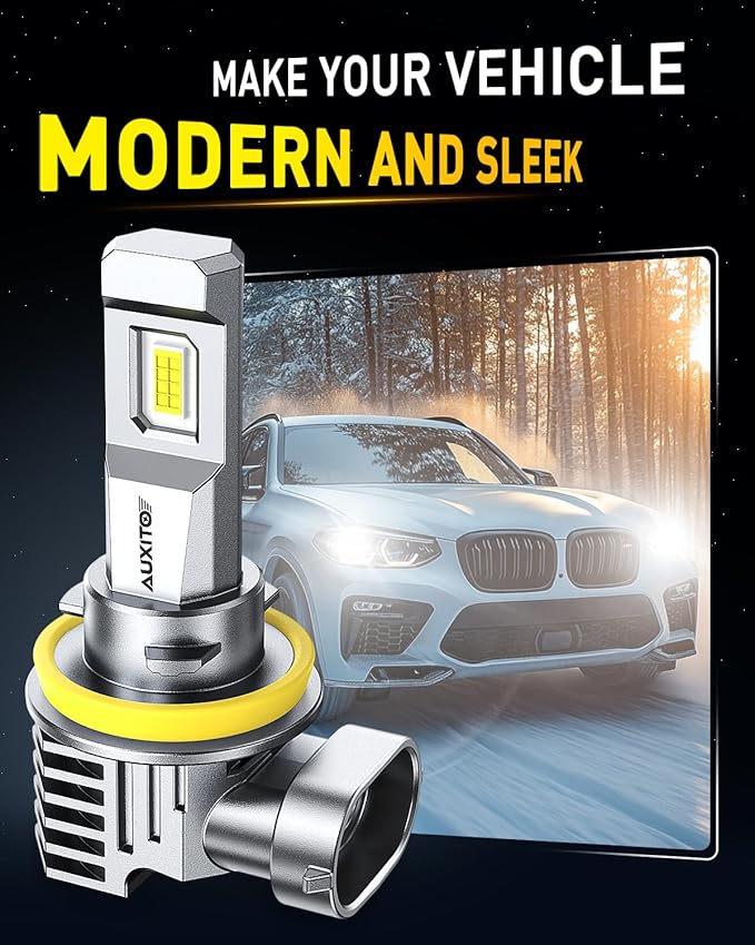 AUXITO H11 9005 LED Bulbs, 900% Brighter HB3 H8 H9 Light Bulbs, Plug N Play, Long Lifespan, No Flicker 99% Compatibility, 4PCS