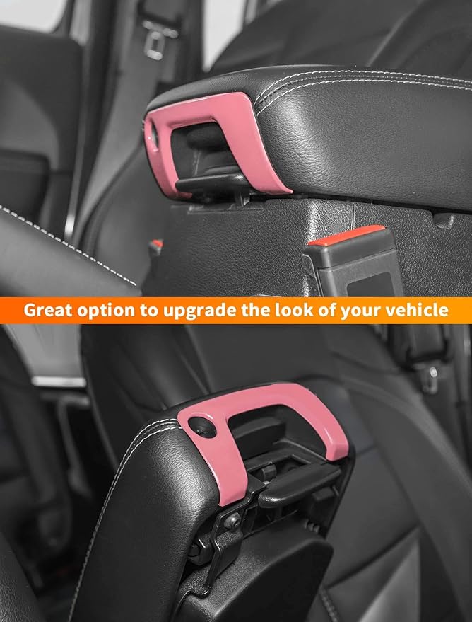 Savadicar Pink Interior Accessories - Armrest Switch Bezel Trim Cover for 2018-Present Jeep Wrangler JL JLU 4XE & Gladiator JT - Solid Color Interior Decor Upgrade Option, 1-Piece