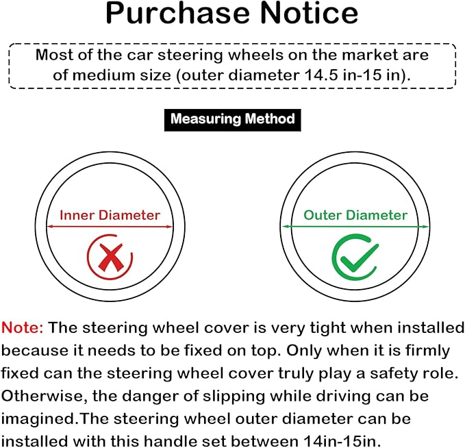 Green & White Nappa Leather Steering Wheel Cover, Cute Car Steering Wheel Cover for Men Women, 14.5-15 Inch Non-Slip Breathable Microfiber Leather Car Steering Wheel Protector