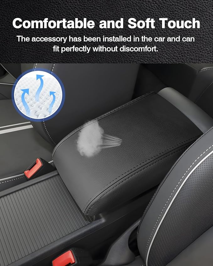 Autorder Center Console Cover for VW Golf Mk8 2022 2023 2024 Volkswagen Golf Accessories Armrest Cover Anti-Scratch Middle Console Pad Leather Armrest Protector