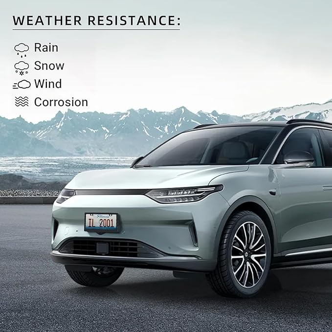 EWBN Carbon Fiber License Plate Frame,1 Pack Black License Plate Frames with Screws & Caps,Classic Carbon Fiber Design Car Black License Plate Holders Fits All Standard US Plates