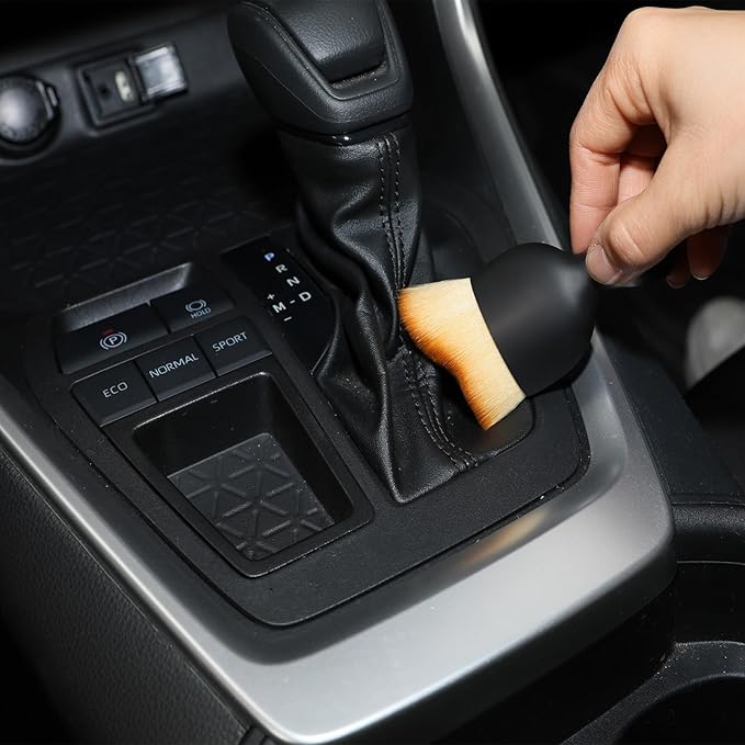 Armrest Cover with Mini Brush for Toyota RAV4 2019-2025, Leather Center Console Cover Middle Console Lid Cover Pad Protector for 2020 2021 2022 2023 2024 RAV 4 Hybrid Interior Accessories