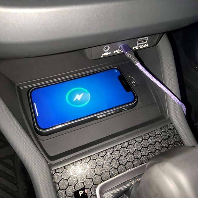 Cup Holder Insert and Wireless Charging Mat Compatible with 2025 Subaru Forester Center Console Insert Interior Protector Silicone Anti-Slip Pad for 2025 Subaru Forester Accessories