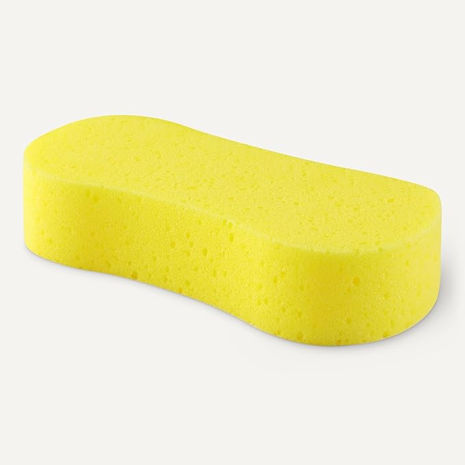 Amazon Basics Jumbo Sponges for Car Cleaning, Bodywork & Windows, Large, Pack of 3, Yellow
