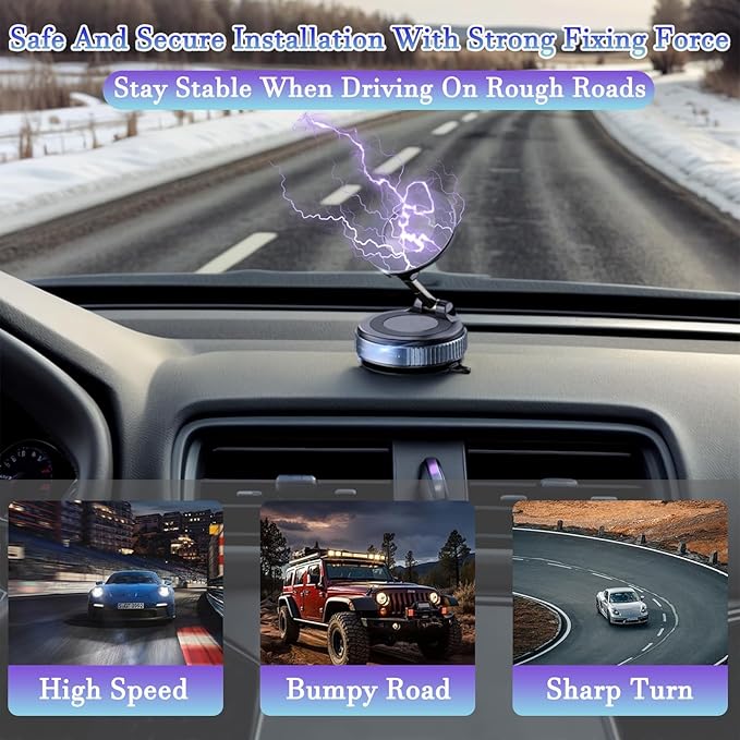 Upgraded 360° Vacuum Magnetic Suction Cup Phone Holder, Foldable and Reinforced Ultra Suction Cup Phone Mount, Compatible with All Smartphones for Car/Gym/Mirror/Smooth Surface (Black)