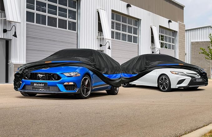 Car Cover Waterproof All Weather for Automobiles, Universal Fit Sedan Coupe Chevrolet Corvette/Camaro, Ford Mustang/Fusion, Honda Accord/Civic, KIA Optima, Hyundai Sonata, Nissan Maxima etc.