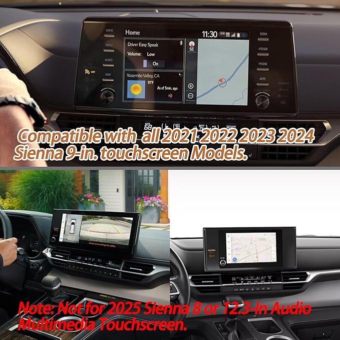 TACOBRO Center Console Dashboard Storage Organizer Compatible with Toyota Sienna 2021 2022 2023 2024 Accessories, Interior Dash Mounted Tissue Holder Tray Box ABS Black