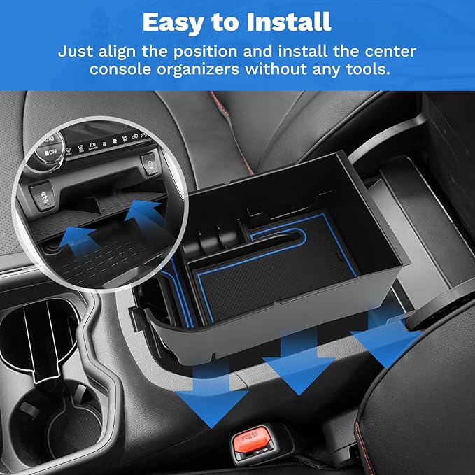 Powerty Center Console Organizer for 2019-2024 2025 Toyota RAV4 Interior Accessories Armrest Storage Box Gear Shift Storage Tray Secondary Box Insert Divider 2Pcs