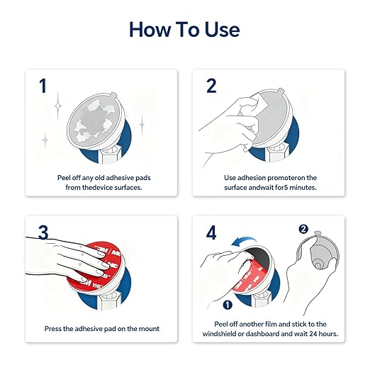 3M VHB 5952 Heavy Duty Double Sided Tape,Permanent Adhesive Pads for Dash Cam, Rearview Mirror, GPS Mounting, Automotive Grade, Heat & Vibration Resistant for Strong Hold,4 Black Pads, 2.2 Inch Rounds