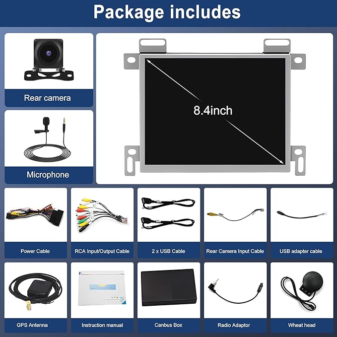 Car Stereo Radio for Jeep Grand Cherokee 2015 2016 2017 2018 2019 2020 2021, 8.4" Android 14 Car Radio Stereo Screen Head Unit with Wireless CarPlay Android Auto GPS Navi SWC DSP FM Bluetooth Camera