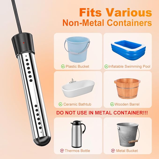 Portable Camping Shower with Heater, 6000mAh Rechargeable Portable Shower with 2000W Immersion Heater, LED Display, Heated Camping Shower for Travel, Hiking, Car, Pet