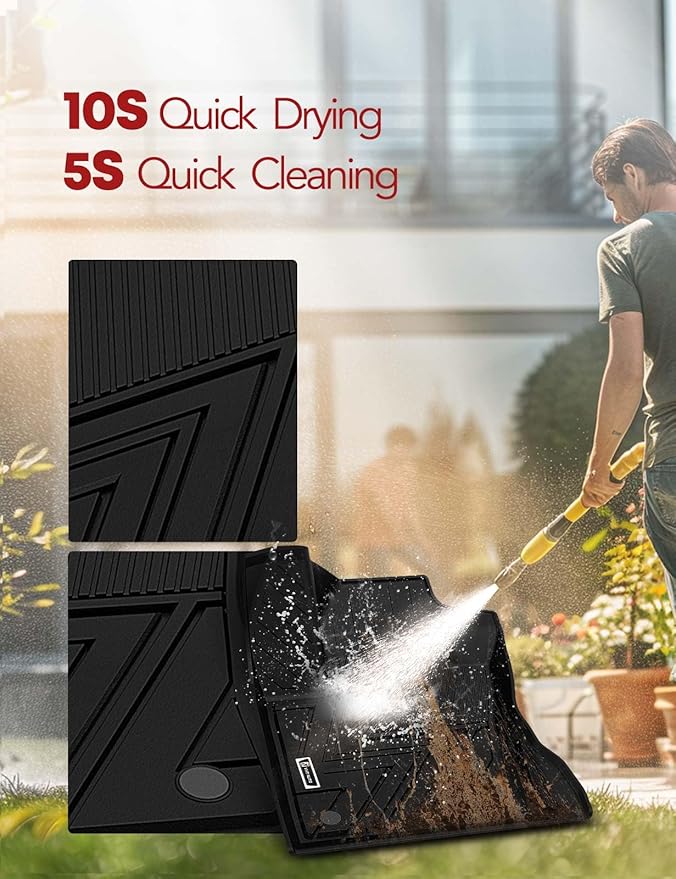 YHTAUTO Floor Mats Fit 2014-2019 Nissan X-Trail, TPE All Weather Car Mats Waterproof Anti-Slip Odorless Floor Liner, Interior Car Accessories Front & 2nd Row Liner