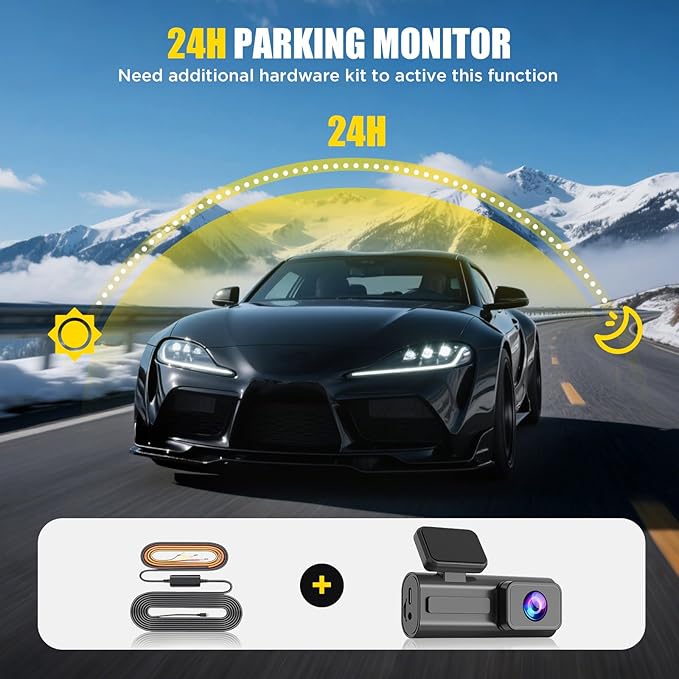 Dash Cam Front 4K, Front Dash Camera for Car with Free 32GB SD Card WiFi Mini Dashcam with APP Control, GPS, Night Vision, Parking Monitoring, G-Sensor, Loop Recording