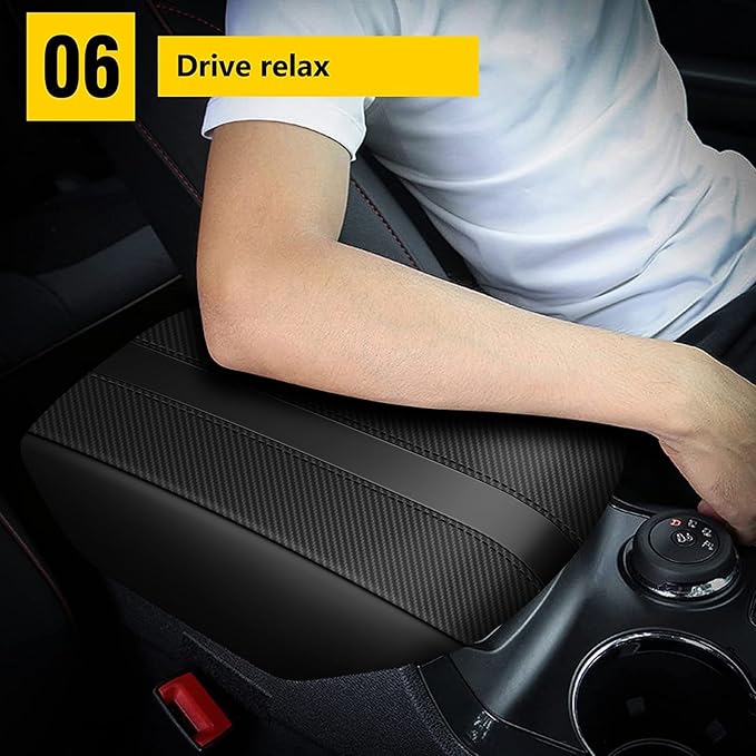 AOMSAZTO Carbon Fiber Armrest for 2011-2019 Ford Explorer Black