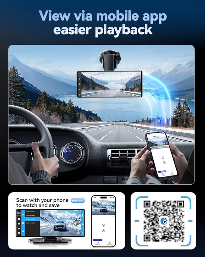 Carplay Screen for Car, 8.1" HD Portable Touch Screen Car Stereo with Android Auto, 4K Dash Cam, 1080P Backup Camera, GPS Navigation, Mirror Link, Bluetooth, AUX, FM Transmitter