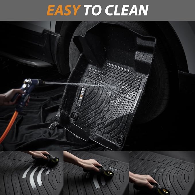 AIPOIL® Floor Mats & Cargo Liner Set for 2019-2024 2025 Cadillac XT4 All Weather Protection TPE Anti-Slip Automotive Full Set Custom Car Mats Accessories - Black