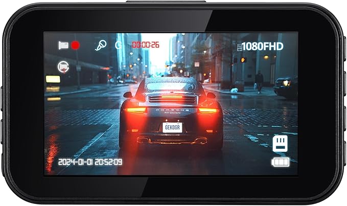 Orbit D111 1080P Full HD Dash Cam with 3" Display, G-Sensor, Loop Recording, 140° Wide-Angle Lens, Supports up to 64GB MicroSD, Compact Design