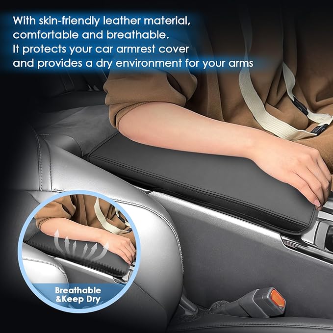 2025 2026 Camry Accessories Center Console Cover for Toyota Camry (LE/SE/Nightshade/XLE/XSE), Waterproof&Comfy Leather Armrest Cover 2026 2025 Camry Accessories