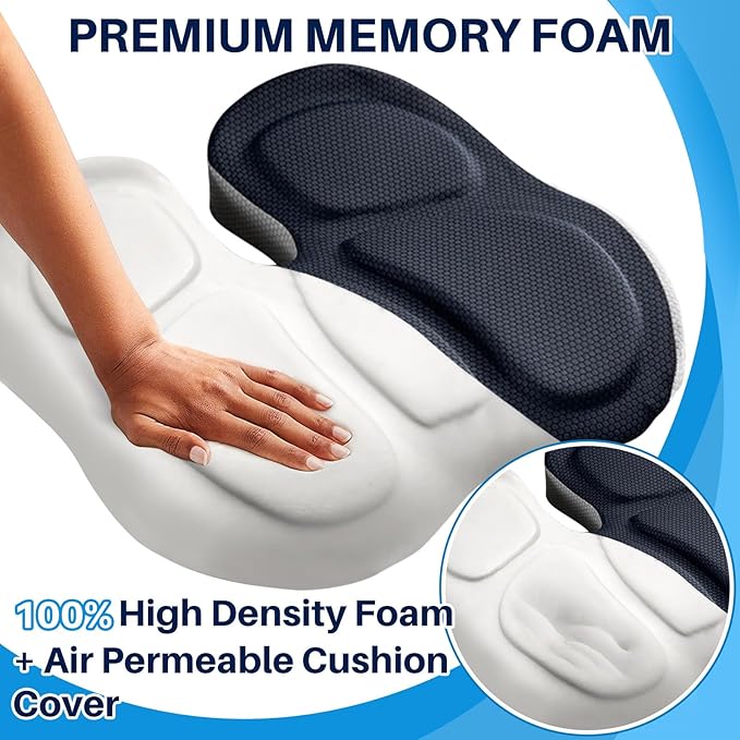 X Large Car Seat Cushion for Driving, Mprove Driving Vision/Posture, Truck Seat Cushion with Non-Slip and Adjustable Straps, Memory Foam Seat Cushion for Long Time Driving Car, Truck, SUVs (DarkGray)