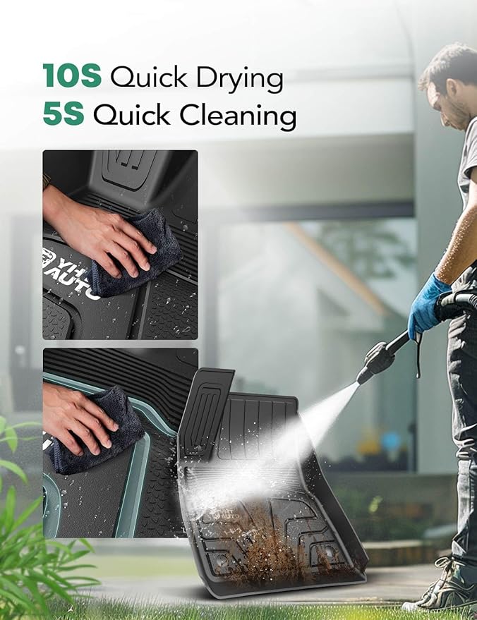 YHTAUTO for Tesla Model 3 Floor Mats 2020 2019 2018 2017 (Before June 2020), All Weather TPE Car Mats, Front Rear Trunk Mat Cargo Liner Storage Mat, Anti-Slip Waterproof Odorless