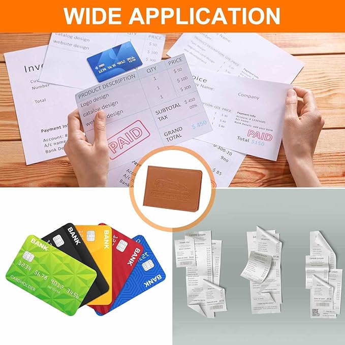 HARFINGTON Car Registration and Insurance Holder PU Leather Vehicle Glove Box Organizer Storage Accessories Car ID Holder with 10 Pockets for License ID Card Bank Card Documents, Brown