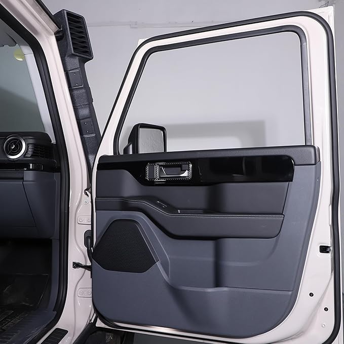 Inner Door Handle Bowl Cover Trim Car Inner Door Bowl Protector Compatible with INEOS Grenadier 2020-2024 Soft Carbon Fiber Interior Door Handles Cover Trim (Black, Outer)