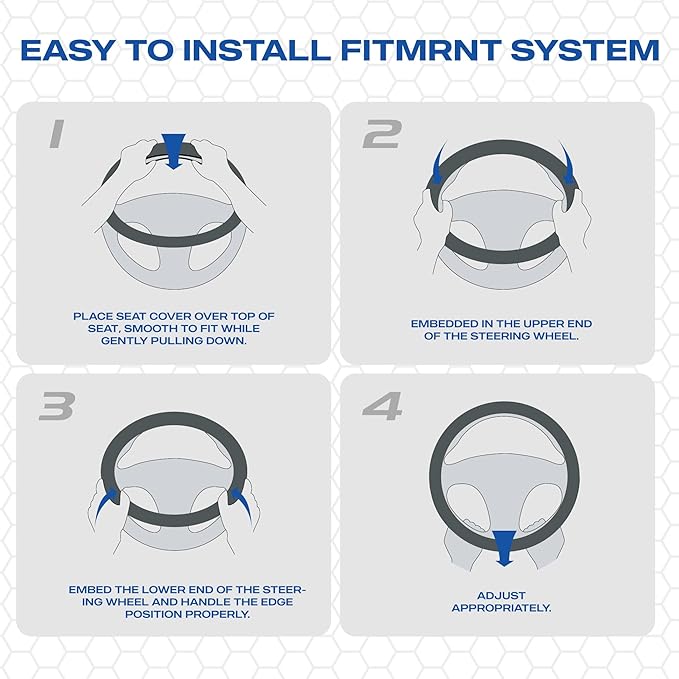 Skechers Memory Foam Steering Wheel Cover,Piping Microfiber Leather Steering Wheel Cover Sporty Universal Fit 14" 1/2-15" Car Wheel Protector for Men Women Fit Suvs,Vans,Sedans,Car,Trucks,Black