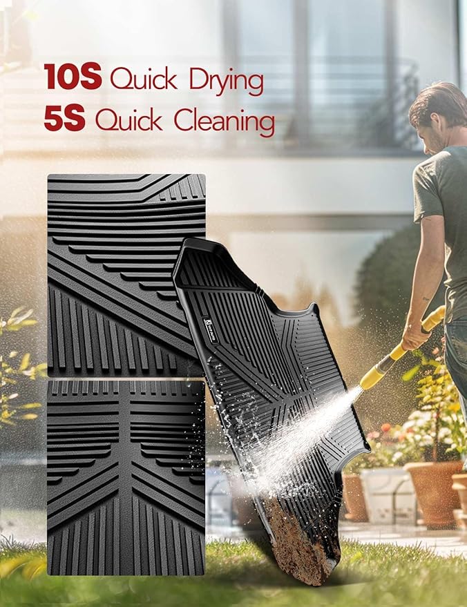 YHTAUTO Cargo Mat Compatible with Chrysler 300 2011-2023 AWD Dodge Charger 2011-2022 5 Seats, TPE All Weather Car Mats Waterproof Anti-Slip Odorless Floor Liner Trunk Mat