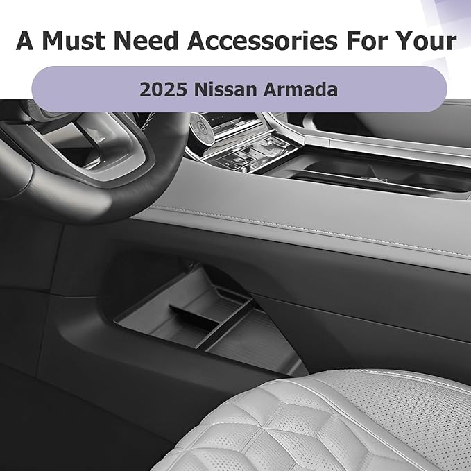 LUWU Lower Organizer Tray Compatible with 2025 2026 Armada SV/SL/Platinum Center Console Armrest Organizer Insert Tray 2025 2026 Armada Accessories Black