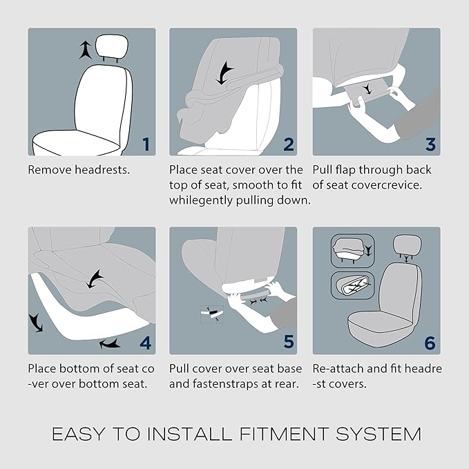 Skechers Seat Covers, Premium Breathable Polyester Car Seat Covers, Car Seat Covers Front Seats Airbag Compatible, Automotive Comfort for Most Cars, Vans, Trucks, SUVs (Two Front, Grey)