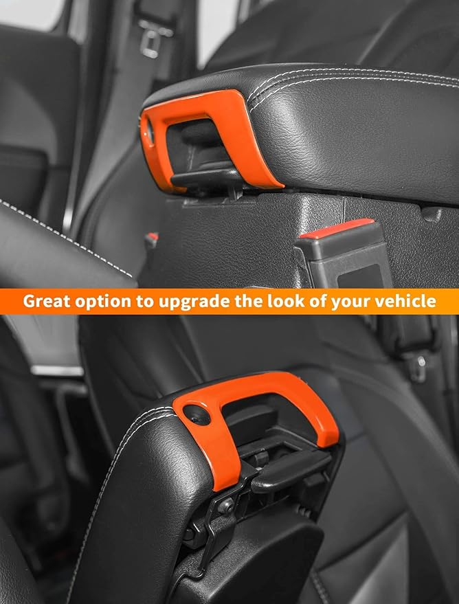 Savadicar Orange Interior Accessories - Armrest Switch Bezel Trim Cover for 2018-Present Jeep Wrangler JL JLU 4XE & Gladiator JT - Solid Color Interior Decor Upgrade Option, 1-Piece