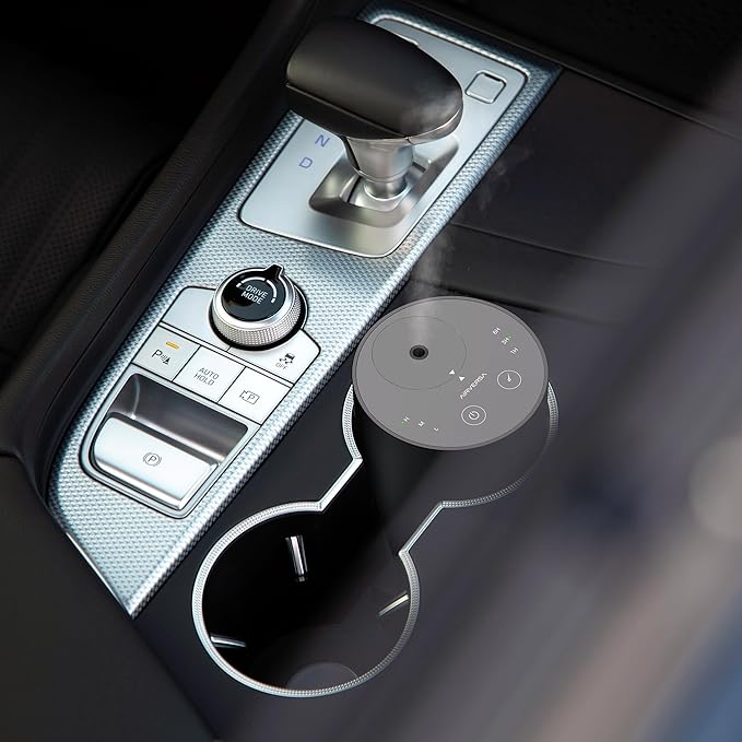 Airversa Waterless Essential Oil Diffuser Starter Kit with 30mL Sandal Lux Fragrance Oil, Battery Operated Mini Scent Air Machine Portable Diffuser for Home Car Office, Black ADX Kit