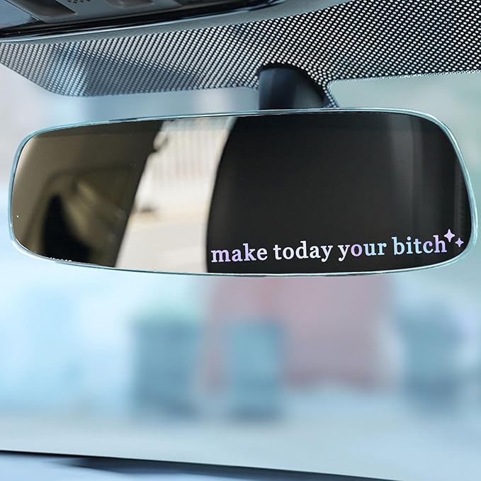 2 x Make Today Your Bi*ch, Rear View Mirror Decal, Car Sticker, New Car Decor, Funny Vinyl Decal Sticker, Car Mirror Sticker, Motivational Humor Decal, Sister Gift, Water Bottle Sticker
