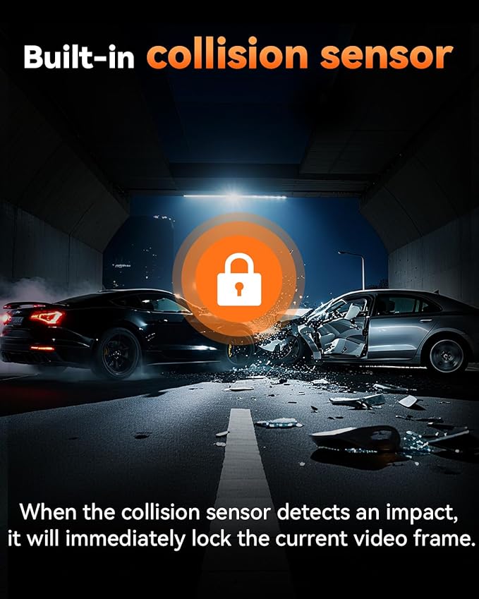 4K Dash Cam Front and Rear, Full HD 3 Channel Dashcam, Free 128GB Memory Card, Built-in 5.8GHz WiFi Built-in GPS, Collision Sensor, Night Vision, HDR, 3.16" IPS, 24H Parking Mode(Black)