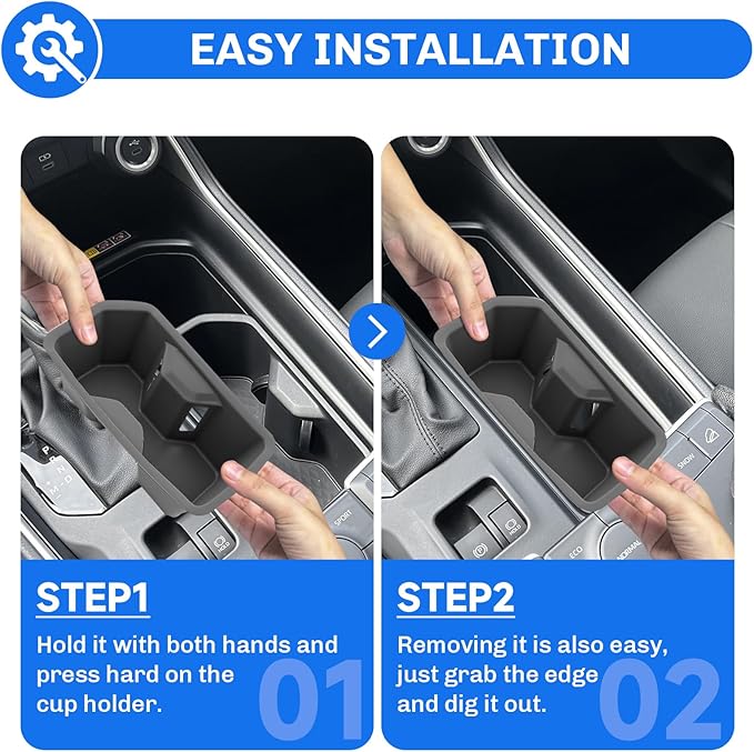 SXCY 2PCS for 2024 2025 2026 Toyota Grand Highlander Accessories Cup Holder Insert Silicone Cup Holder Limiter for 2026 Toyota Grand Highlander Drink Holder Adapter Non-Slip Drink Stopper Stabilizer